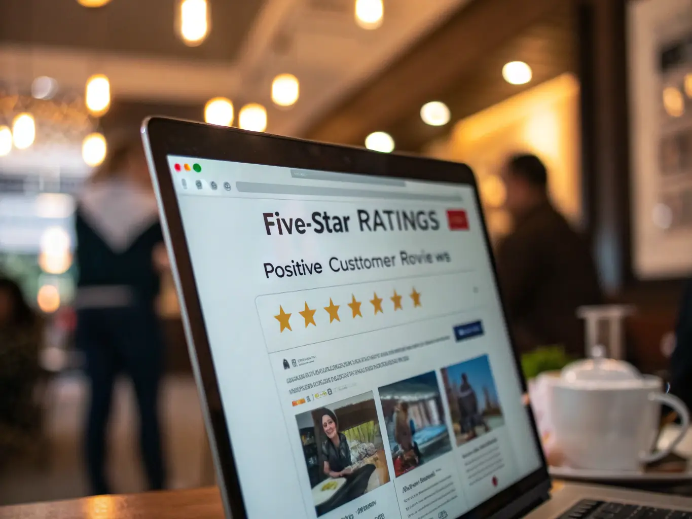 A visually appealing screenshot of a fully optimized Google My Business profile, highlighting positive customer reviews and accurate business information managed by StayFound Optimized.